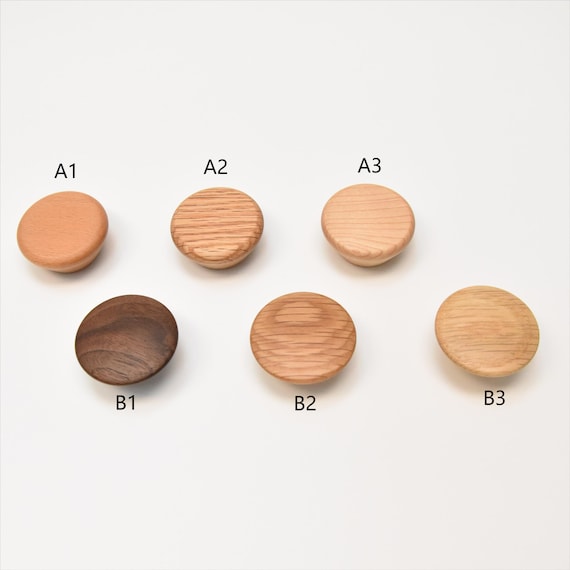Solid wood drawer pulls, Wooden Round Drawer Knob handle, Wood Cabinet Knobs Handle Pull, Cabinet Hardware, Natural Wood Cabinet Pulls