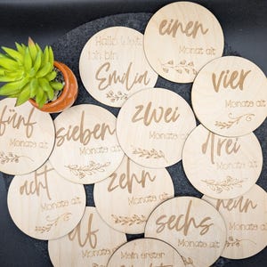 Meilensteinkarten, Monate des ersten Babyjahres | Baby Meilensteine | Babyfotos | Meilensteine aus Holz, personalisierbar