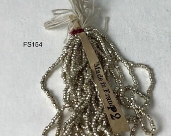 Antique Metal Cut Micro Beads Size 3 Gold RARE