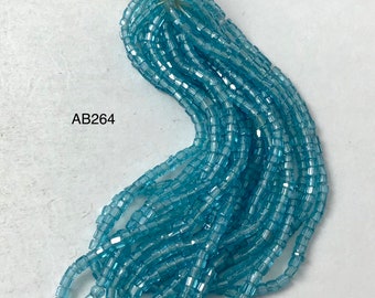 Vintage Czech Cut Glass Beads - Aqua Blue - 1 Hank