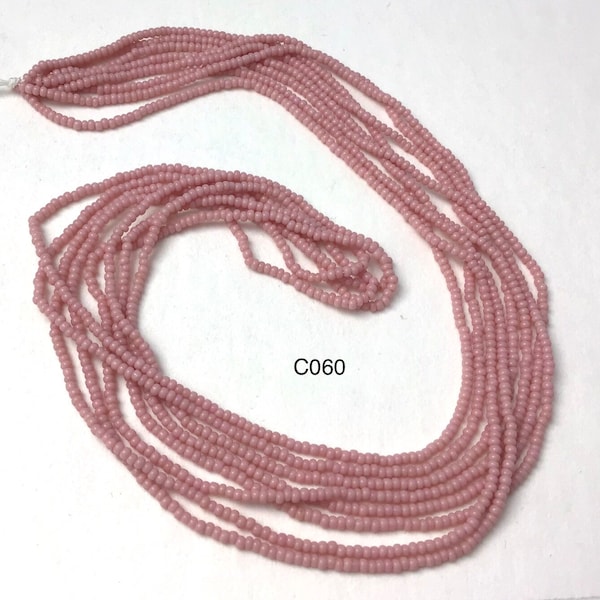 Vintage Czech Glass Micro Seed Beads -  Crow Pink