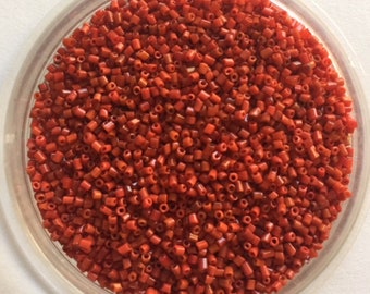 Vintage Italian Micro Cylinder Seed Beads - Orange