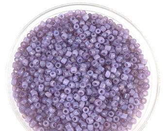 9/0 Vintage French Seed Beads - Opal Pale Purple