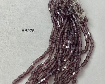 Vintage Czech Cut Glass Beads - Dark Grape - 1 Partial Hank