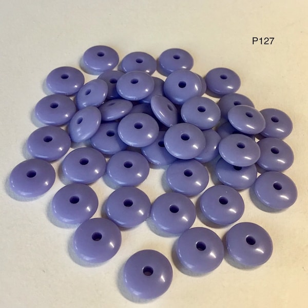 Vintage Plastic Rondelle Beads - Violet - 50 Beads