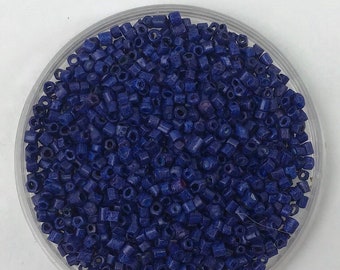 Vintage Cut  Glass Beads - Navy Blue