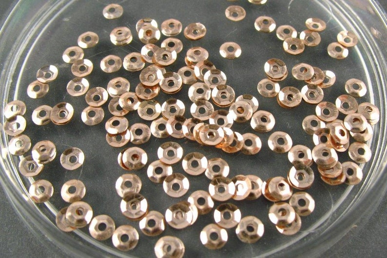 Gold Colored Metal 3mm RARE Vintage Sequins