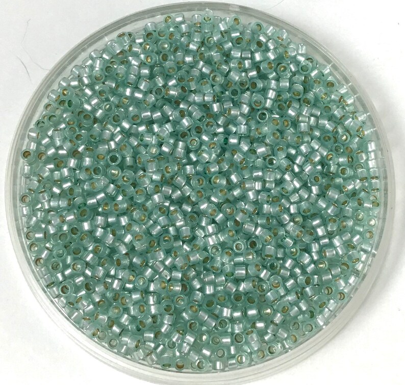 AIKO Precision Cylinder Beads Light Mint Opal Silver Lined Permafinish PF2118