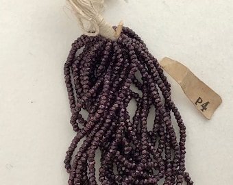 RARE - Antique Metal Cut Micro Beads Size P4 - Dark Purple