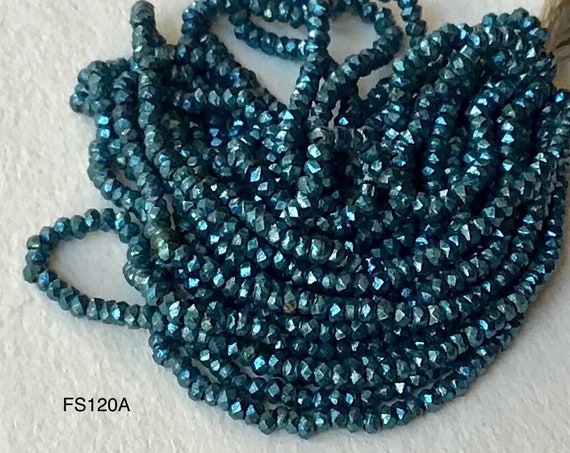 ANTIQUE FRENCH STEEL CUT BEADS TINY MICRO METAL SEED BLUE SIZE 16//0