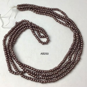 Size 16/0 Antique Micro Seed Beads Hazelnut Brown with Gold Luster