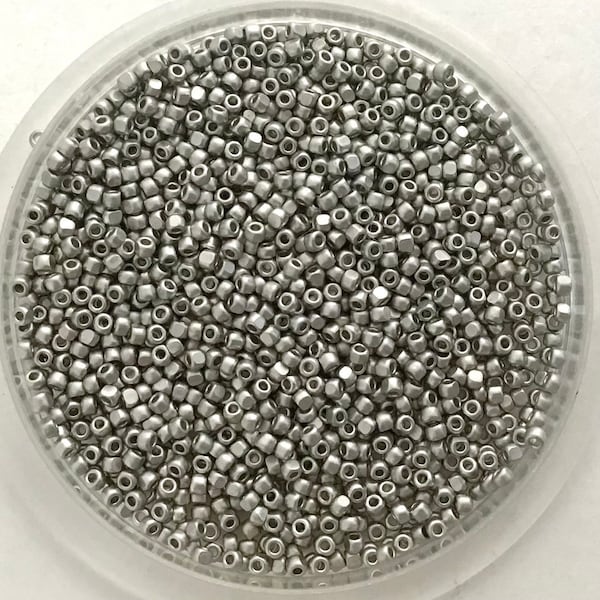 TOHO 15/0 Charlotte Seed Beads  - Sterling Silver Metallic Matte  #714F