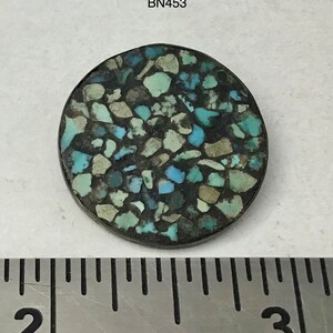 Vintage Turquoise Mosaic Button from India 1 Button image 3