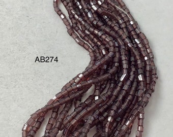 Vintage Czech Cut Glass Beads - Dark Grape - 1 Partial Hank