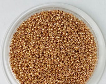 Vintage Italian Micro Seed Beads - Gold