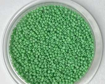 Vintage Italian Micro Seed Beads - Green