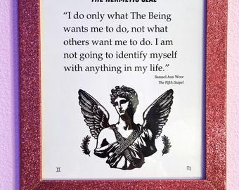 The Hermetic Seal - Samael Aun Weor Quote Poster - Gnostic Art Print - Hermes Mercury Symbol - Hermeticism Wall Decor - 8x10