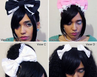 EGL bows tutorial, Lolita bows sewing pattern, alice band printable sewing pattern, fairy kei bow tutorial