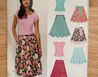 Saia com bolsos e top New Look Molde de costura A6899