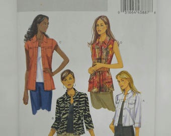 Padrão de costura sem corte Butterick B5616 Misses Jackets para colete jeans feminino tamanhos 6-8-10-12
