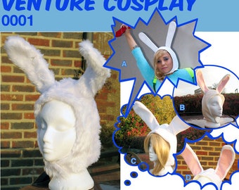 Adventure Time Fionna Hat printable Sewing Pattern Tutorial, Animal Crossing bunny hat sewing pattern, rabbit hood printable sewing pattern