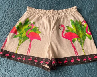 Vintage Flamingo Shorts Sunlover 1990 Womens Large