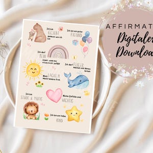 Affirmation Mutmach Gefühle Poster DIN A4 Digitaler Download - Perfekt zum Ausdrucken für das Kinderzimmer | Neutral minimalistic