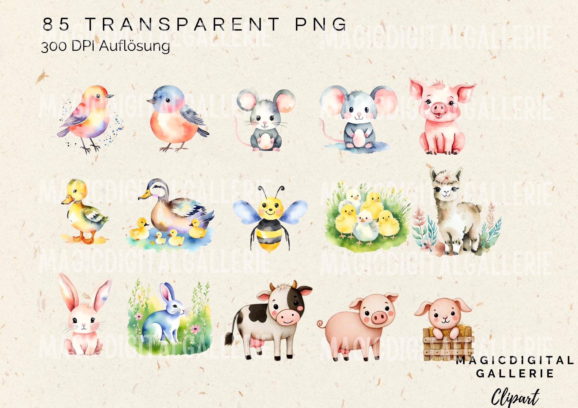 Clipart Farm, Cute Farm Clipart, Farm Animals Watercolor, Watercolor ...