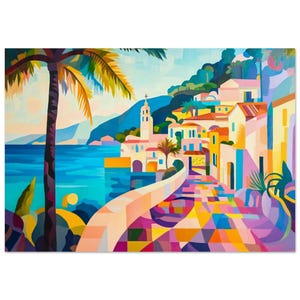 Póster clásico en papel semibrillante "Paseo radiante por la Riviera Francesa"