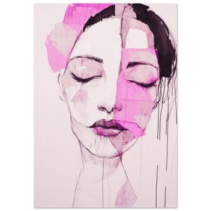 Classico poster in carta semi-lucida "The Drifting Muse" rosa