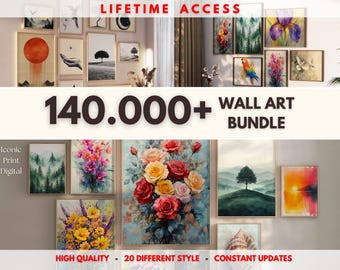 WHOLE SHOP SALE - 140000 Printable Wall Art Bundle, Iconic Printable Wall Art Set, Maximalist Home Decor, Trendy Prints, Digital Download