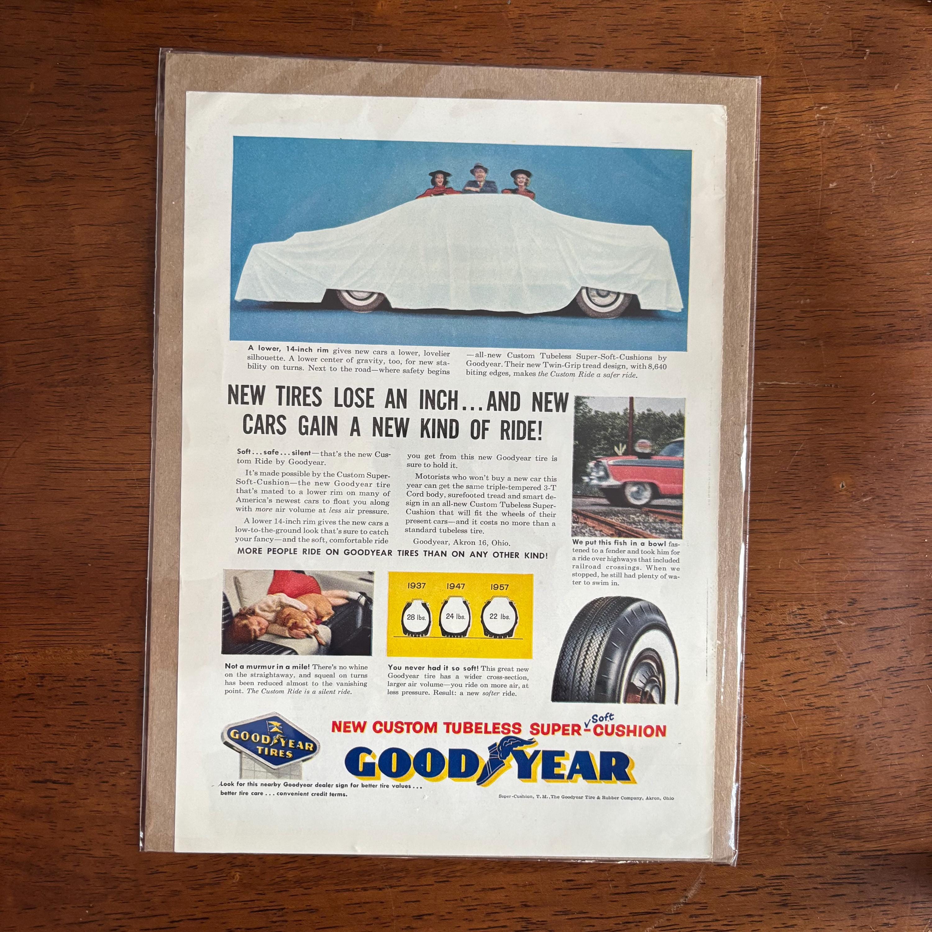 ca. 1930's Large Mailer Advertisement. Goodyear Tires. 22 x 31