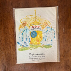 1973 - Dole Pineapple Chunks Ad - Original Vintage Collectible