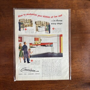1946 - Publicité American Kitchens - Original vintage de collection