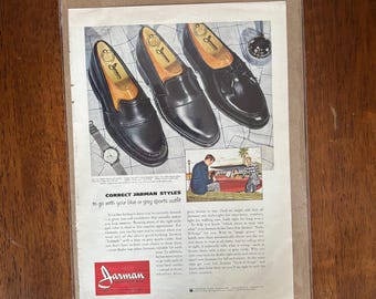1955 - Jarman Men's Dress Shoes Ad - Original Vintage Collectible