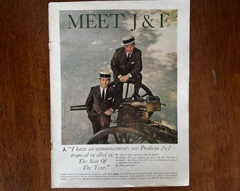 1963 - "J & F" Menswear Ad - 60's Fashion - Original Vintage Collectible