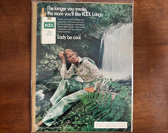1973 - KOOL Cigarette Ad - "Lady be Cool" - Original Vintage Collectible