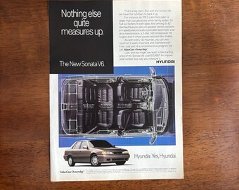 1992 - Hyundai Sonata Ad - Original Vintage Collectible