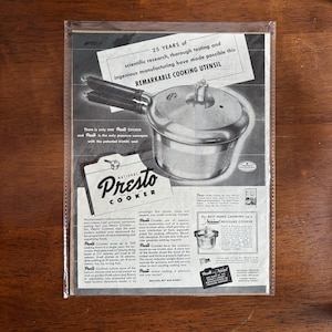 1945 - Presto Kochtopf Anzeige - Original Vintage Sammlerstück