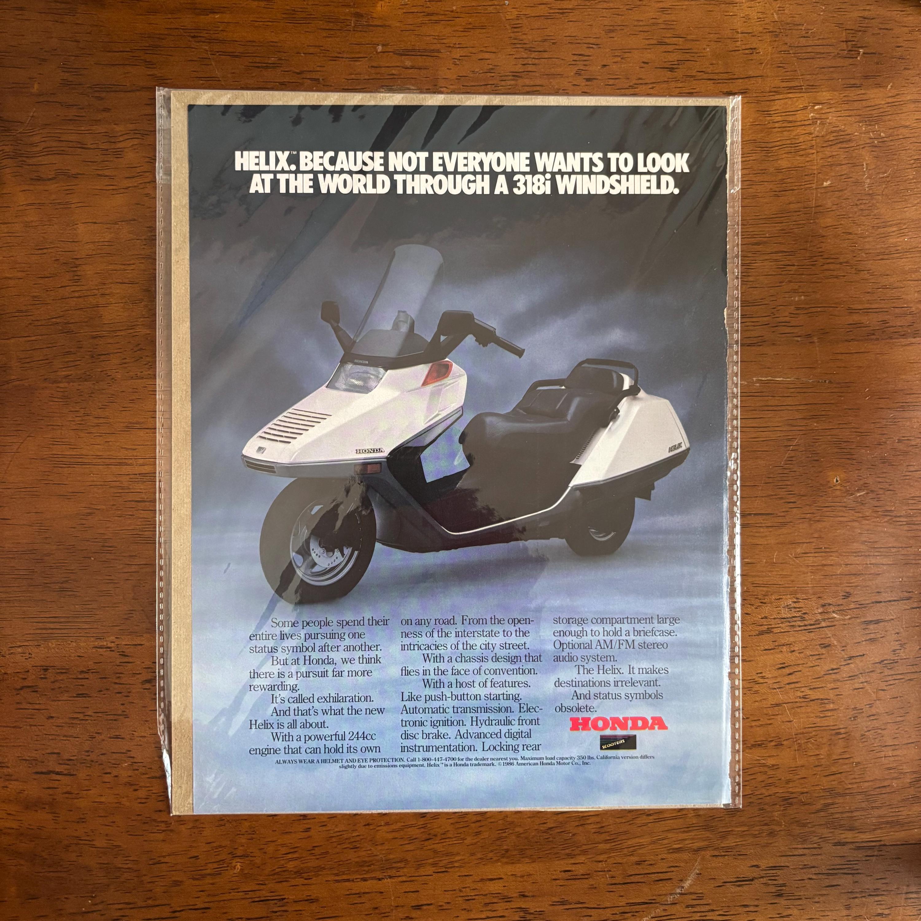 HONDA 80s オフィシャル　USA製　アメリカ製 1986 - Honda Scooter Ad - Original Vintage Collectible - Etsy