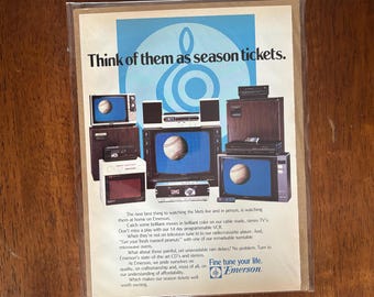1988 - Emerson TV Electronics Ad - NY Mets Baseball - Original Vintage Collectible