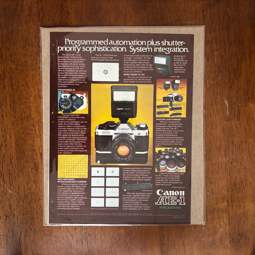 1981 Camera 1981 - Canon AE1 Camera Ad - Original Vintage Collectible - Etsy