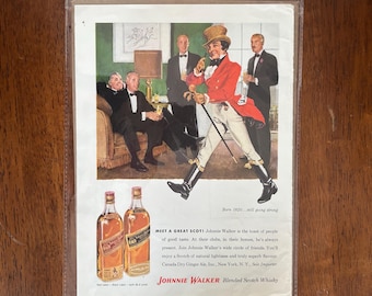 1953 - Johnnie Walker Scotch Whiskey Ad - Original Vintage Collectible