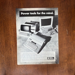 1991 - Publicité pour ordinateur de bureau Smith Corona - Objet de collection vintage original
