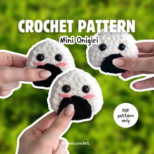 Mini Onigiri | Sushi Crochet | PDF Crochet Pattern | Beginner Friendly | Cute Sushi Amigurumi | Crochet Pattern PDF
