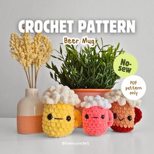 Beer Mug | PDF Crochet Pattern | Beginner Friendly | Cute Beer Mug Amigurumi | Häkelanleitung PDF | Oktoberfest Amigurumi | No Sew Pattern