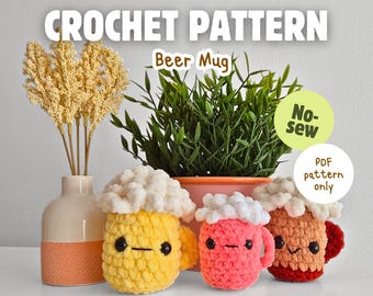 Beer Mug Crochet Pattern | Oktoberfest Amigurumi | Beginner Friendly Crochet Pattern (PDF Download)