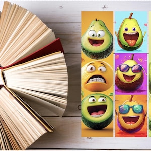 Crazy Avocado Digital Bookmark Bundle – Funny & Bright Avocado Lover Gift – Avocado Baby, Avocado Ornament, Unique Avocado Pin and Bookmarks