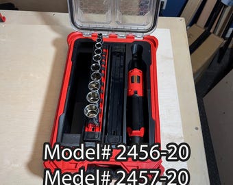 Milwaukee M12 Cordless Ratchet Packout Insert - Three Compartment | Fits Both 3/8" & 1/4"