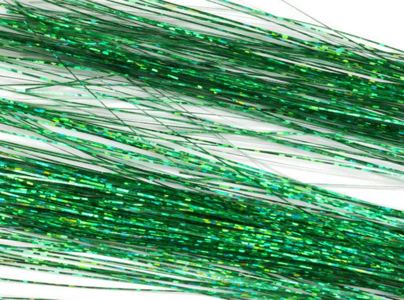 Green Hair Tinsel String 10 Yd Length Extension Festival Etsy